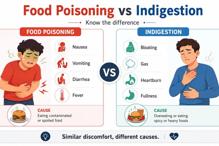 food poisoning vs indigestion