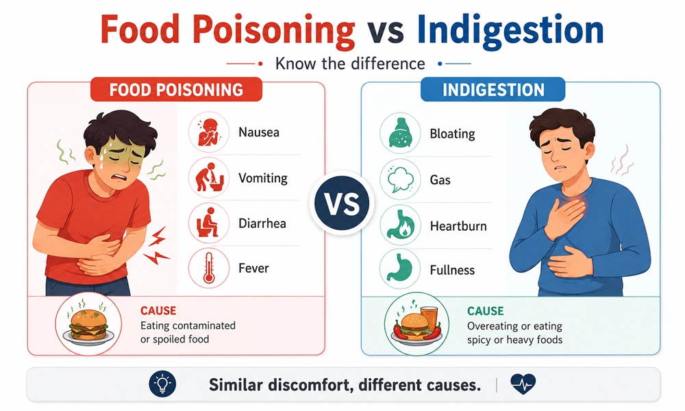 Food Poisoning vs Indigestion: Symptoms, Timing & How to Tell food poisoning vs indigestion