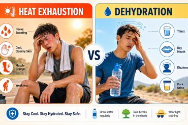 heat exhaustion vs dehydration